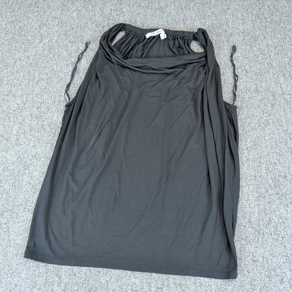 Michael Stars Womens Top OS Rayon Spandex Black Cowl Neck Sleeveless Draped USA — photo 2
